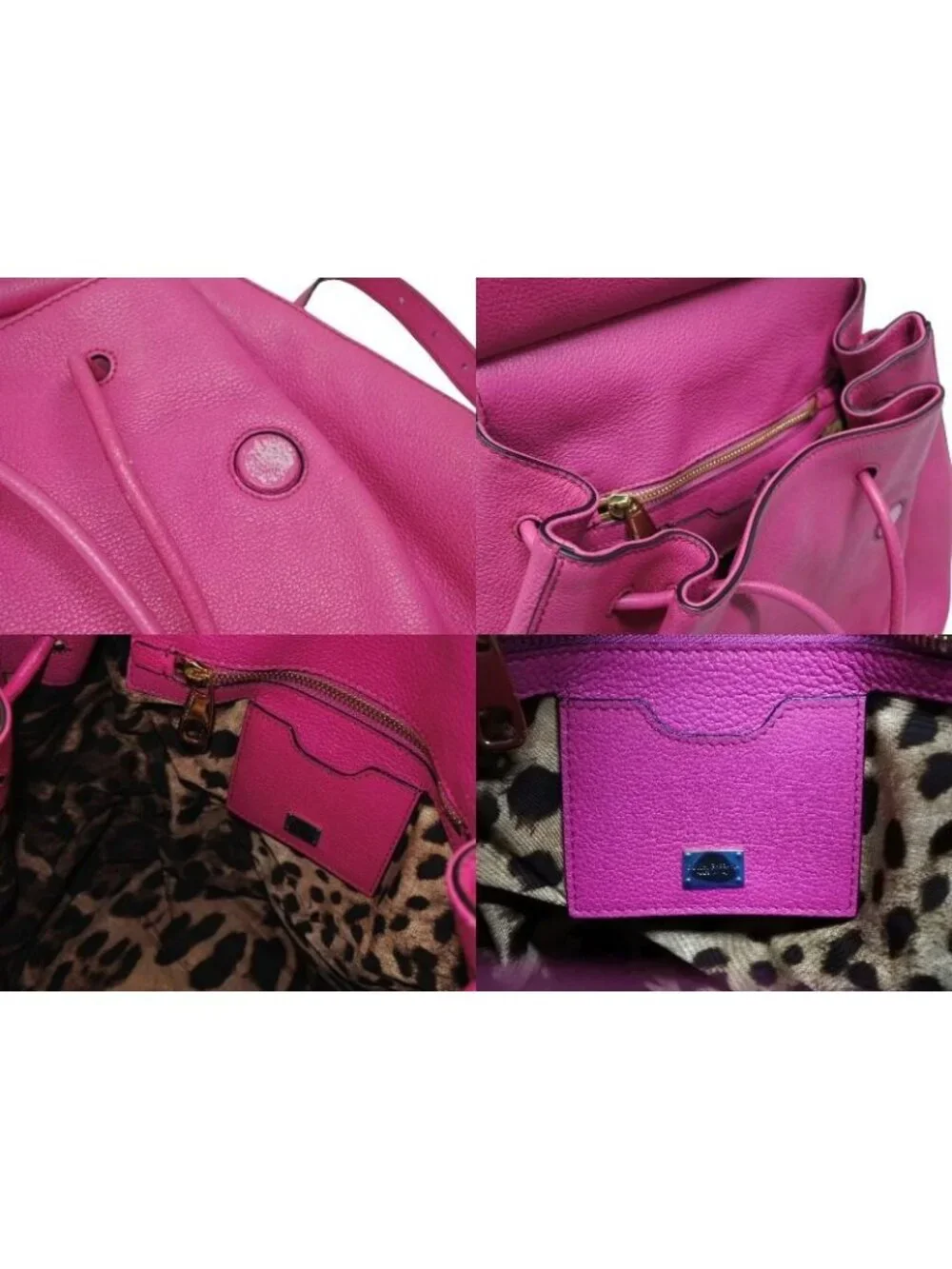 Dolce & Gabbana Backpack Leather Pink Gold